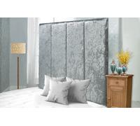 Adore Designs Stafford Crushed Velvet 4Ft Small Double 36" Headboard - Silver