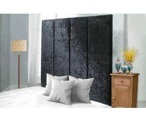 Adore Designs Stafford Crushed Velvet 5Ft Kingsize 36" Headboard - Black