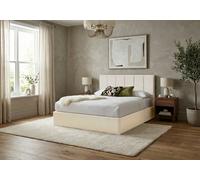 Adore Designs Stafford Plush Velvet Sleigh Bed, With Ortho Mattress - 5Ft Kingsize - Cream