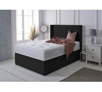 Adore Designs Victoria Winged Plush Velvet Ottoman Storage Bed, With Pocket Mattress - Side Lift - 4Ft6 Double - Black
