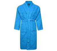 Adore Home 100% Cotton Terry Towelling Shawl Collar Bathrobe - Small, Aqua