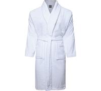 Adore Home 100% Cotton Terry Towelling Shawl Collar Bathrobe - Small, White