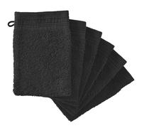 Adore Home 18 x Premium Quality 100% Cotton Wash Mitts Absorbent Flannel Face Mitt Body Scrub, Black