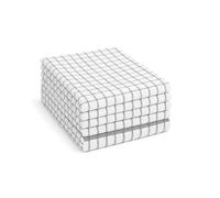 Adore Home 6 or 12 Pack Check Tea Towels Cotton Absorbent & Hard Wearing, Silver, 6 Pack