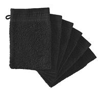 Adore Home 6 x Premium Quality 100% Cotton Wash Mitts Absorbent Flannel Face Mitt Body Scrub, Black