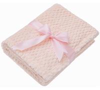 Adore Home Baby Fleece Blanket Ultra Soft Honeycomb Waffle Newborn Gift 60x90cm For Cot Moses Basket Pram, Pink