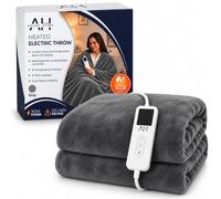 Adore Home Electric Heated Over Blanket Fleece Throw 160W, Grey, 130x160cm | 9 Heat And 9 Timer Settings With LCD Controller Detachable For Washing And Soft Double-Layer Fleece Comfort