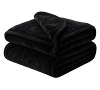 Adore Home Luxury Mink Throw Blanket Soft & Warm Faux Fur Black, Double (150x200cm)