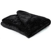 Adore Home Luxury Mink Throw Blanket Soft & Warm Faux Fur Black, King (200x240cm)