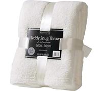Adore Home Luxury Single Size Fleece Blanket Teddy Bear Throws for Sofa Bed Luxury Soft Warm 100x150cm, Cream