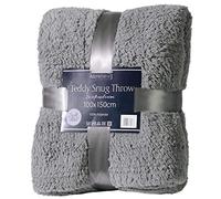 Adore Home Luxury Single Size Fleece Blanket Teddy Bear Throws for Sofa Bed Luxury Soft Warm 100x150cm, Slate