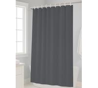 Adore Home Plain Shower Curtains Modern Designs 12 Ring Hooks 180x180cm, Slate Solid