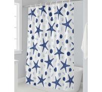 Adore Home Printed Shower Curtains Modern Designs 12 Ring Hooks 180x180cm, Starfish