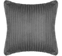 Adore Home Ribbed Fleece Luxury Cushion Covers with Soft Sherpa Reverse 45x45cm - Reversible - Stylish and Cosy - Charcoal