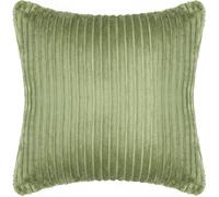 Adore Home Ribbed Fleece Luxury Cushion Covers with Soft Sherpa Reverse 45x45cm - Reversible - Stylish and Cosy - Green