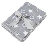 Adore Home Soft Fleece Baby Blanket Plush Flannel Newborn Moses Basket Pram Girl & Boy, Grey With Stars, 60x90cm