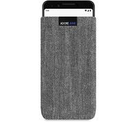 Adore June Business AJ1617-P3 Mobile Phone Case for Google Pixel 3 Made of Characteristic Herringbone Fabric Grey/Black Protective Case Accessory with Display Cleaning Effect Made in Europe