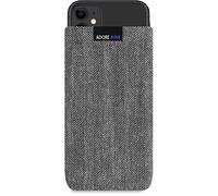 Adore June Business Pouch compatible with Apple iPhone 11, Characteristic Material Fabric Sleeve with Display Cleaning Effect, Grey/Black