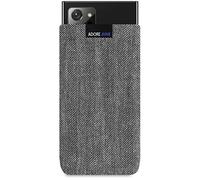 Adore June Business Pouch compatible with Galaxy Note 20 Ultra, Characteristic Material Fabric Sleeve with Display Cleaning Effect, Grey/Black