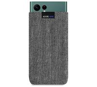 Adore June Business Pouch compatible with Galaxy S25 Ultra / S24 Ultra / S23 Ultra / S22 Ultra, Characteristic Material Fabric Sleeve with Display Cleaning Effect