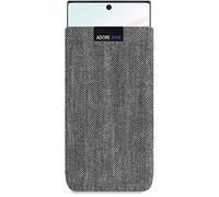 Adore June Business Case Compatible with Samsung Galaxy Note 10 Plus/Pro Mobile Phone Case Made of Characteristic Herringbone Fabric Grey/Black Protective Case Accessories and Display Cleaning Effect