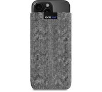 Adore June Business Pouch compatible with iPhone 16 Pro 2024, Characteristic Material Fabric Sleeve with Display Cleaning Effect