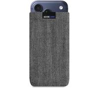 Adore June Business Pouch compatible with iPhone 17 / Apple iPhone 17, Characteristic Material Fabric Sleeve with Display Cleaning Effect