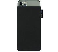 Adore June Classic Black Protection Sleeve compatible with Apple iPhone 11 Pro Max, Pouch Case Made of Durable Fabric with Display Cleaning Effect