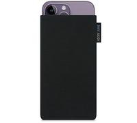 Adore June Classic Black Protection Sleeve compatible with iPhone 14-15 Plus/iPhone 14-15 Pro Max, Pouch Case Made of Durable Fabric with Display Cleaning Effect