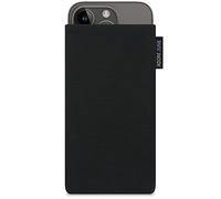 Adore June Classic Black Protection Sleeve compatible with iPhone 15 14 / iPhone 15 14 Pro, Pouch Case Made of Durable Fabric with Display Cleaning Effect