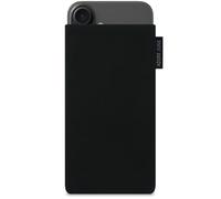 Adore June Classic Black Protection Sleeve compatible with iPhone 16e / iPhone 16, Pouch Case Made of Durable Fabric with Display Cleaning Effect