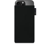 Adore June Classic Black Protection Sleeve compatible with iPhone 16 Pro 2024, Pouch Case Made of Durable Fabric with Display Cleaning Effect