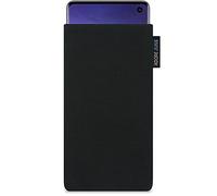 Adore June Classic black case compatible with Samsung Galaxy S10 mobile phone case made of durable Cordura fabric with screen cleaning effect, made in Europe