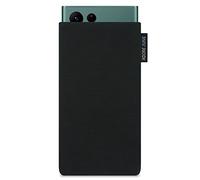 Adore June Classic Black Protection Sleeve compatible with Galaxy S25 Ultra / S24 Ultra / S23 Ultra / S22 Ultra, Pouch Case Made of Durable Fabric with Display Cleaning Effect