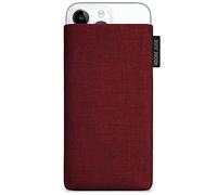 Adore June Classic Bordeaux Red Case Compatible with iPhone 14-15 Plus/iPhone 14-15 Pro Max, Mobile Phone Case Made of Durable Cordura Fabric with Screen Cleaning Effect, Made in Europe