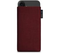 Adore June Classic Bordeaux-Red Protection Sleeve compatible with iPhone 16 Plus 2024, Pouch Case Made of Durable Fabric with Display Cleaning Effect