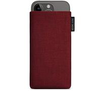 Adore June Classic Bordeaux-Red Protection Sleeve compatible with iPhone 15 14 / iPhone 15 14 Pro, Pouch Case Made of Durable Fabric with Display Cleaning Effect