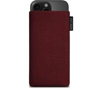 Adore June Classic Bordeaux-Red Protection Sleeve compatible with iPhone 16 Pro Max 2024, Pouch Case Made of Durable Fabric with Display Cleaning Effect