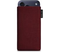 Adore June Classic Bordeaux-Red Protection Sleeve compatible with iPhone 17 Pro Max, Pouch Case Made of Durable Fabric with Display Cleaning Effect