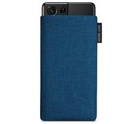 Adore June Classic Ocean-Blue Protection Sleeve compatible with Galaxy S21 Ultra, Pouch Case Made of Durable Fabric with Display Cleaning Effect