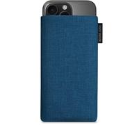 Adore June Classic Ocean-Blue Protection Sleeve compatible with iPhone 16 Pro 2024, Pouch Case Made of Durable Fabric with Display Cleaning Effect