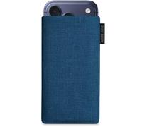 Adore June Classic Ocean-Blue Protection Sleeve compatible with iPhone 17 Pro and iPhone 17, Pouch Case Made of Durable Fabric with Display Cleaning Effect