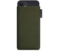 Adore June Classic Olive Green Case Compatible with iPhone 13 mini/iPhone 12 mini, Mobile Phone Case Made of Durable Cordura Fabric with Screen Cleaning Effect, Made in Europe