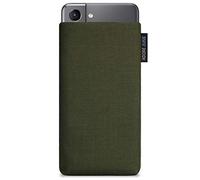 Adore June Classic Olive-Green Protection Sleeve compatible with Galaxy S21, Pouch Case Made of Durable Fabric with Display Cleaning Effect