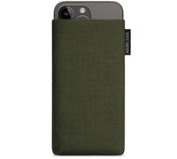 Adore June Classic Olive-Green Protection Sleeve compatible with iPhone 14-15 Plus/iPhone 14-15 Pro Max, Pouch Case Made of Durable Fabric with Display Cleaning Effect