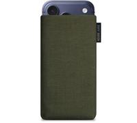 Adore June Classic Olive-Green Protection Sleeve compatible with iPhone 17 Pro and iPhone 17, Pouch Case Made of Durable Fabric with Display Cleaning Effect