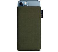 Adore June Classic olive green case compatible with iPhone 13 / iPhone 13 Pro/iPhone 12 / iPhone 12 Pro mobile phone case made of durable Cordura fabric with display cleaning effect, Made in Europe