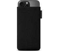 Adore June Classic Recycled Black Mobile Phone Case Compatible with iPhone 16 Pro Max 2024, Modern Sustainable R-PES Fabrics, Made in Europe