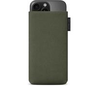 Adore June Protection Sleeve Classic Recycled Olive Green compatible with iPhone 16 Pro 2024, Modern Sustainable R-PES Fabric. Manufactured in Europe