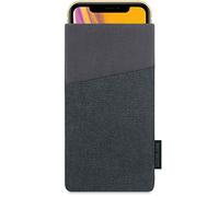 Adore June Apple iPhone XR Case, Pouch [Series Clive] Extra Pocket [Custom Made] Fabric Sleeve [Display Cleaning Effect] for iPhone XR [Black/Grey]